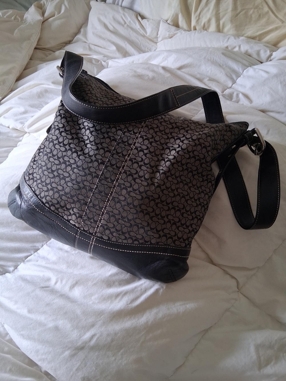 Coach Signature Canvas Crossbody Bag in Brown and Black